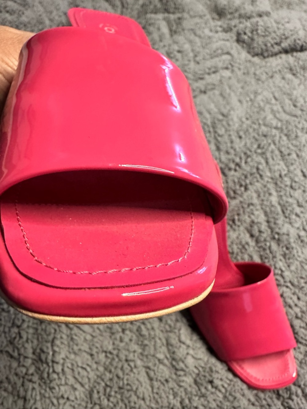 CHANEL Bright Pink Patent Leather Slide Mules - Picture 11 of 12
